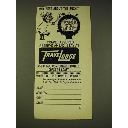 1963 TraveLodge Motel Ad - Why beat about the bush?