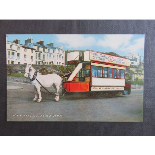 Centenary Horse Tram 1976 Official Douglas Corporation, Isle of Man Postcard