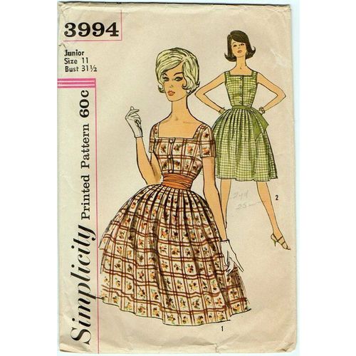Simplicity 3994 Dress Pattern - Size 12