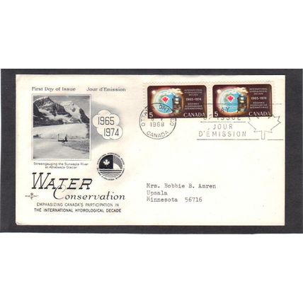 FDC Rose Craft 5c Water Conservation Pair (Cachet-Typed/A) CV39028