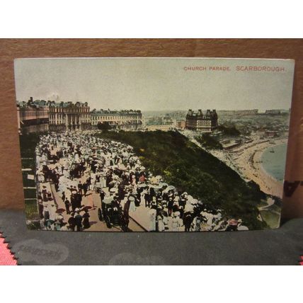 CHURCH PARADE, SCARBOROUGH, YORKSHIRE used antique postcard 1913 pm =