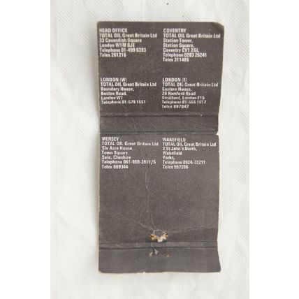 old Matchbook Cover - Total Oil
