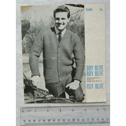 Vintage: Boy Blue 1006 raglan cardigan, DK