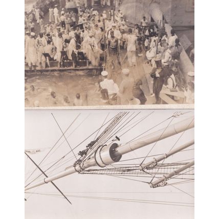 Political Unrest On Ship & Mast Climbing 2x Old Postcard s