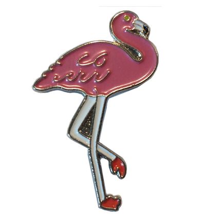 Pink Flamingo Wading Bird Metal Enamel Pin Badge 30mm Brooch NEW