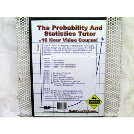 Probability & Statistics Tutor 10 Hour Course DVD
