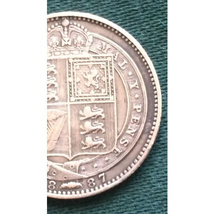 Queen Victoria 1887 Shilling .925 Sterling Silver Coin Collectable Coin