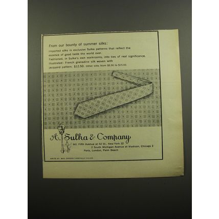 1955 A. Sulka Ties Ad - From our bounty of summer silks