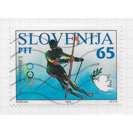 SLOVENIA SLOVENIJA WINTER OLYMPICS NORWAY DOVE PEACE OLIVE BRANCH SKIING SPORTS