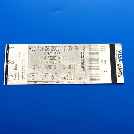 New York Mets v San Francisco Giants 26/4/2006 MLB BASEBALL Ticket stub
