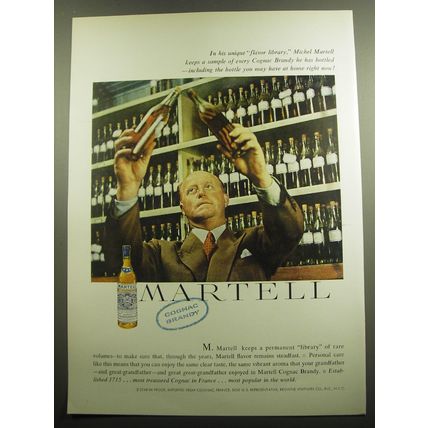 1958 Martell Cognac Ad - In his unique flavor library, Michel Martell