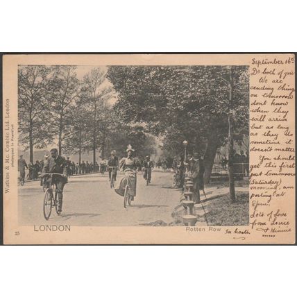 Rotten Row, London, 1904 - Watkins & McCombie Postcard