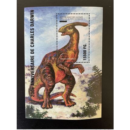 Guinée 2009 Mi. Bl. 1737 Surchargé Dinosaures 200 Ans de Charles Darwin