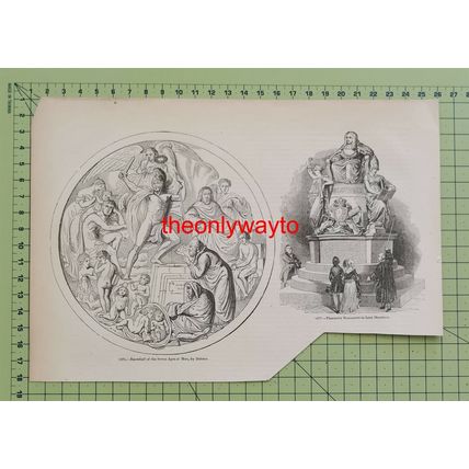 Seven Ages Of Man & Lord Mansfield Monument, Book Illustration (Print), 1850