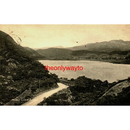 llyn Dinas, Near Beddgelert, Wales, 7091 Photochrome Postcard, 1920