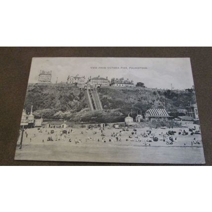 1914 fr Postcard - View from Victoria Pier - Folkestone, Kent