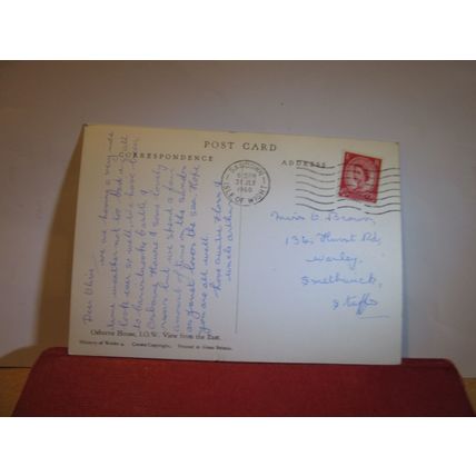 OSBORNE HOUSE, ISLE OF WIGHT used vintage postcard Ministry of Works 1960 pm =