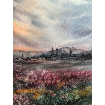 Field Painting Watercolor Original