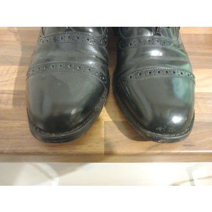 Samuel Windsor Leather Brogues Shoes Black Handmade Mens Size 8