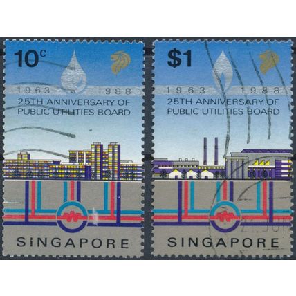 25th Anniv of Public Utilities Board - Singapore 1988 - F H - SG 579 & 581