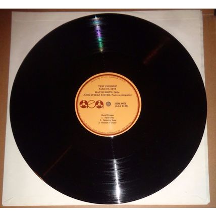 Gayle Smith Cello, John Ritter Piano, Test Pressing LP 1978 Popper/ Piatti