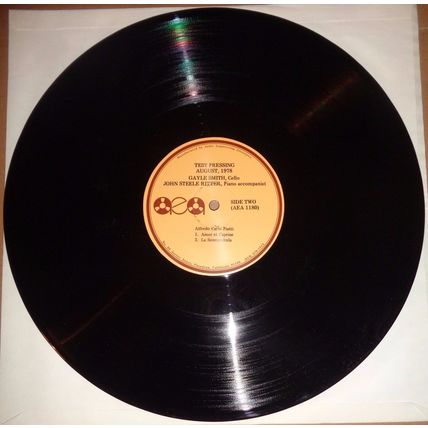 Gayle Smith Cello, John Ritter Piano, Test Pressing LP 1978 Popper/ Piatti
