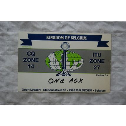 1989 QSL Card Kingdom of Belgium - ON1AGX