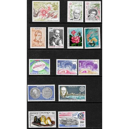 Monaco 1980 Range, Flowers, Europa, Christmas, Coin, Dogs, Birds etc. MNH / UNM