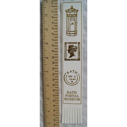 Vintage: white leather bookmark - Bath Postal Museum
