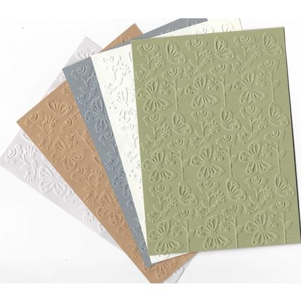 A6 Embossed Card. 10 Sheets. Butterflies. Cardmaking Scrapbooking Crafts