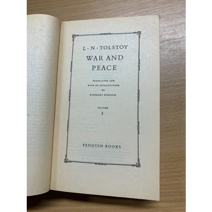 1974 LEO TOLSTOY "WAR AND PEACE" VOLUME 1 PENGUIN FICTION PAPERBACK BOOK (P3)