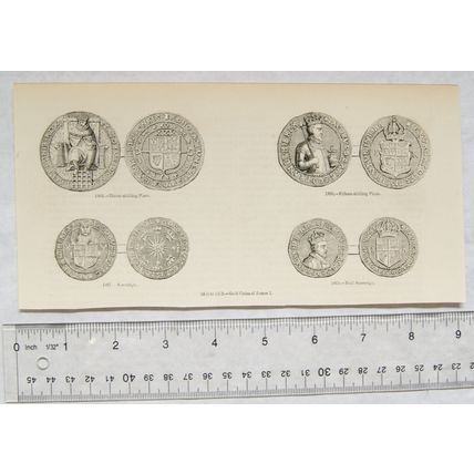 1860s engraving - Gold coins of James I