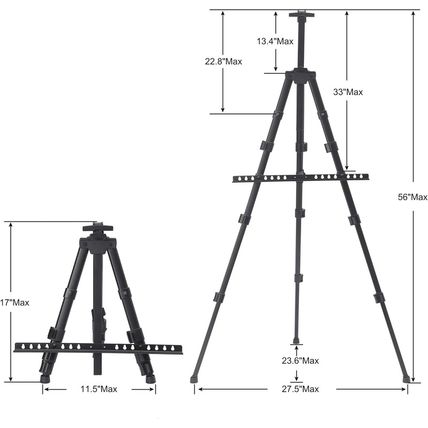Easel for Painting Canvases 2 Pack - Aluminum Art Easel Stand for Table Top/Floo