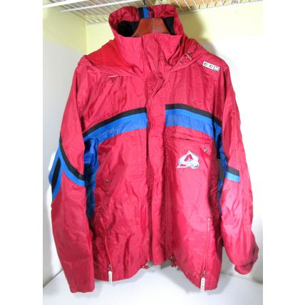 CCM NHL Hockey Colorado Avalanche Winter Jacket Fleece Lined Red Hooded Size Med