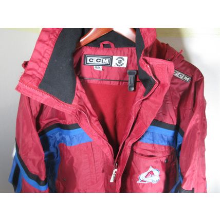 CCM NHL Hockey Colorado Avalanche Winter Jacket Fleece Lined Red Hooded Size Med
