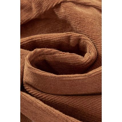 Chestnut Solid Color Double Breasted Straight Leg Pants