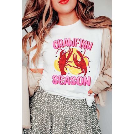 White CRAWFISH SEASON Lemon Spice Graphic Tee
