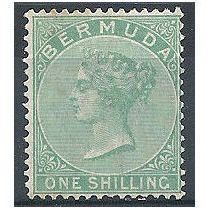 Bermuda 1865 SG8 1s Green Mounted Mint.