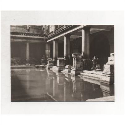 The Roman Baths, Bath, Somerset UK. Small vintage real photo snapshot
