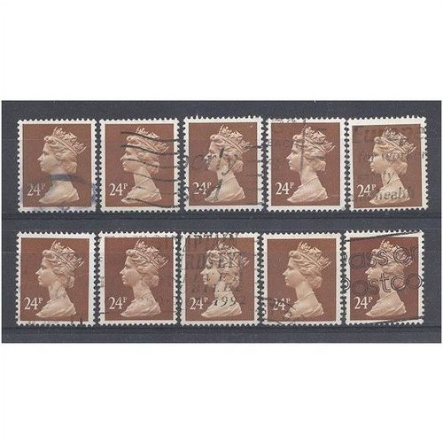 BULK STOCK.24p Chestnut x 10.Type Unchecked.Fine Used.nb12k