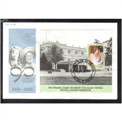 1990 GRENADINES OF ST VINCENT QUEEN MOTHER 90TH BIRTHDAY FDC SGMS712D