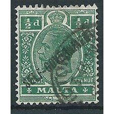 Malta 1922 SG112 1/2d Green SELF GOVERNMENT Fine Used . ..