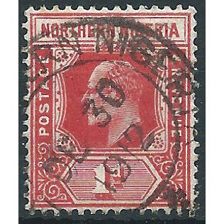 Northern Nigeria 1910 SG29 1d Carmine Fine Used .. ..