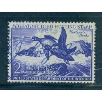 Used RW19 $2 Harlequin Ducks Almost Very Fine C1015