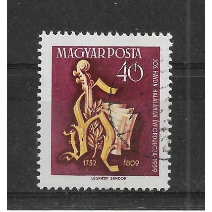 Hungary.SG1599 40fi Yellow and Purple.Fine Used.Oct22