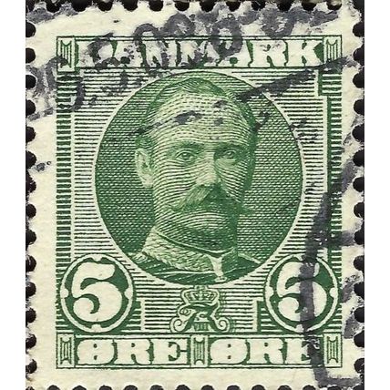 DENMARK, King Frederick VIII, green 1907, 5ore