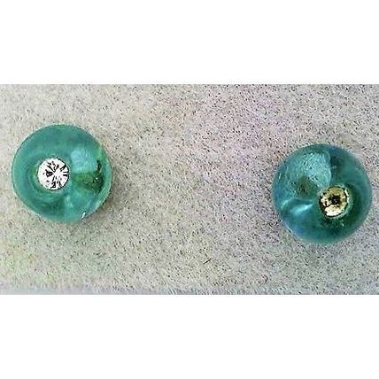 Light Aqua Glass Crystal 6mm Stud Earrings