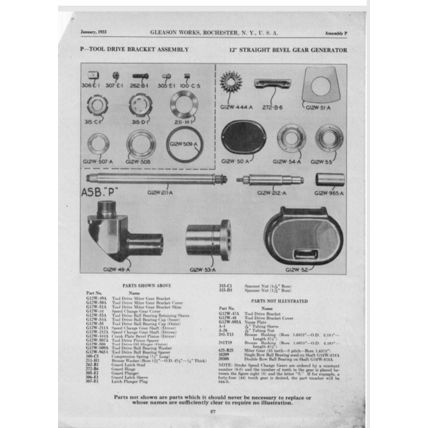 Gleason 12 Inch Straight Bevel Gear Generator Parts Catalogue 33 SD4581M744 PDF