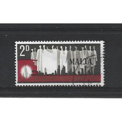 Malta.SG399 2d Human Rights Emblem and People.Fine Used.Apr25d