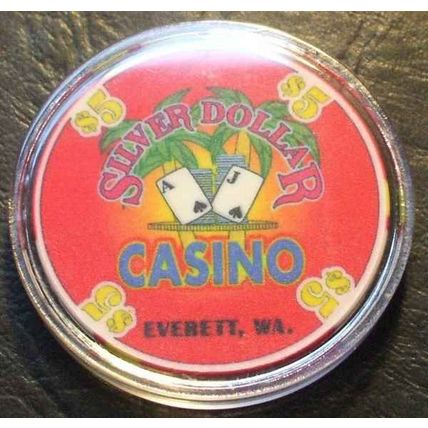 Silver Dollar $5. Casino Chip - Everett, Washington